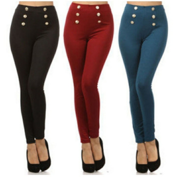 Pants - Button Front Leggings